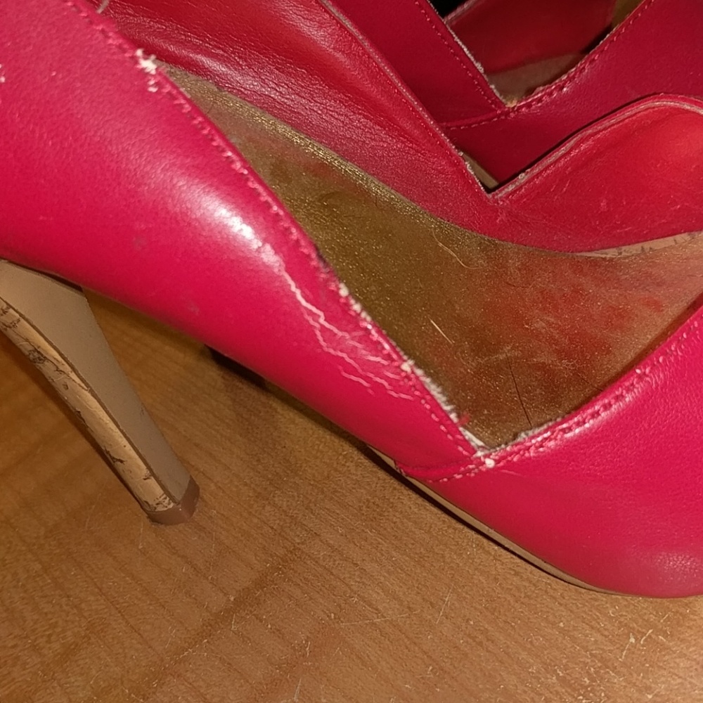 Red open toe heels - Picture 5 of 5